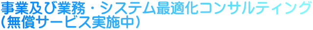 事業及び業務・システム最適化コンサルティング （無償サービス実施中）